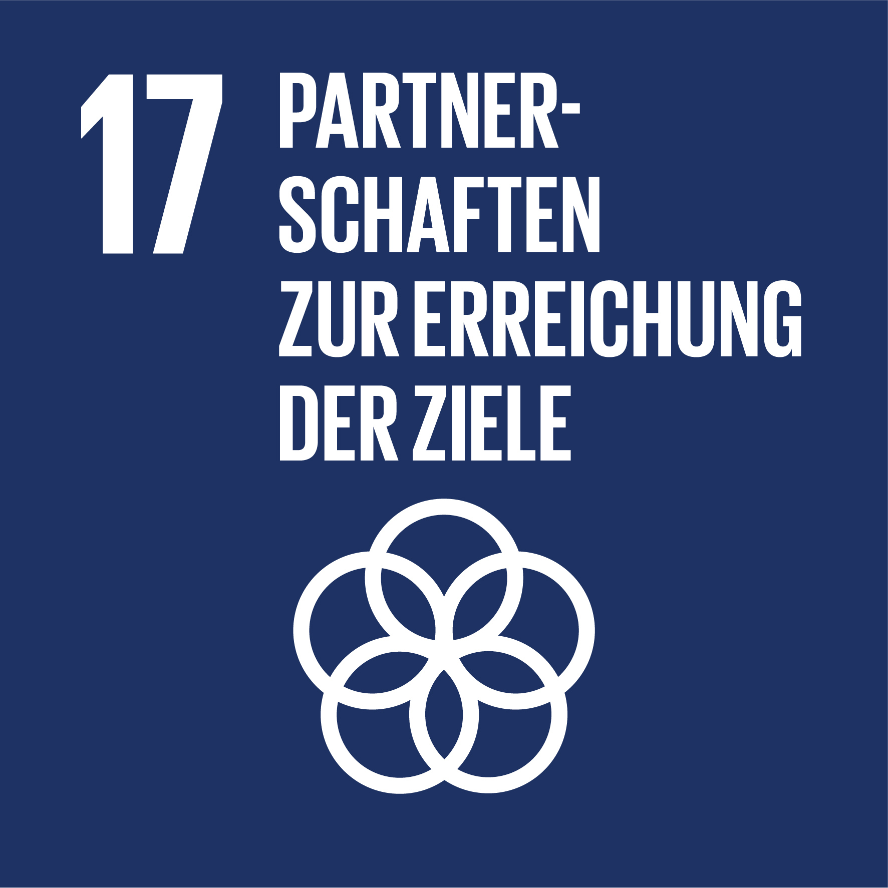 symbol für 17 Partnerschaften zur Erreichung der Ziele
